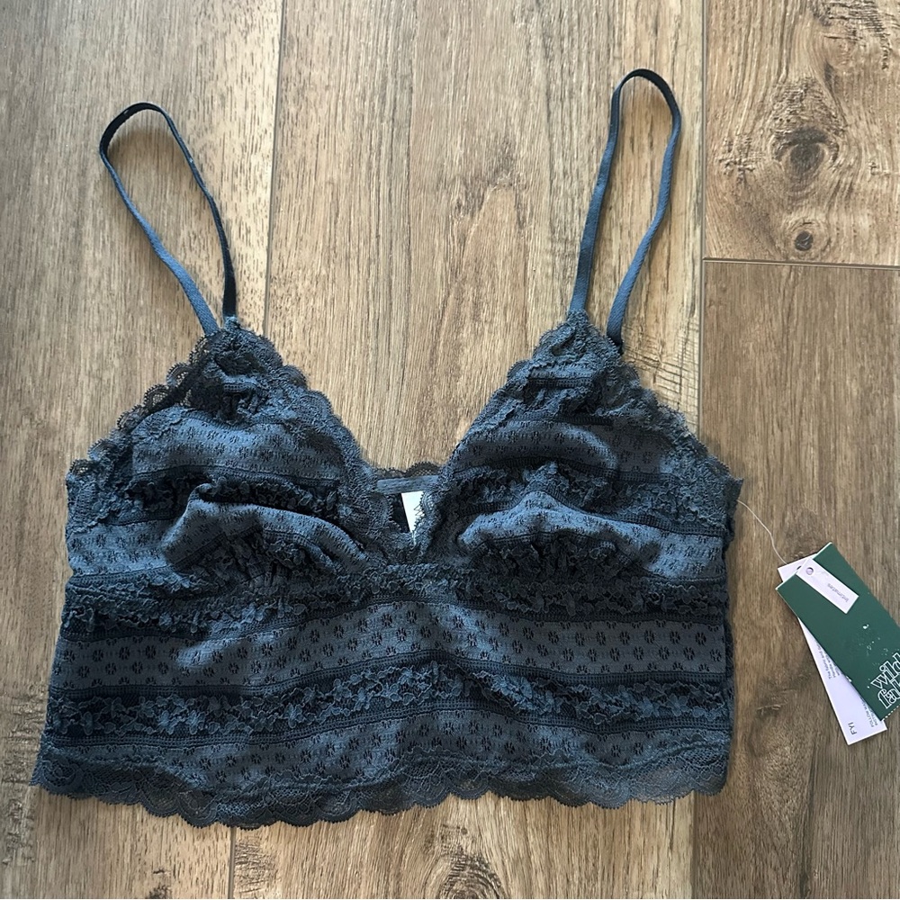 NWT! Wild Fable Lace Trim Camisole, Dark Gray, Romantic Valentine’s, Feminine, M